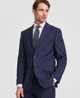 Men's Slim-Fit Wool-Blend Stretch Plaid Suit Separate Jacket Product Image