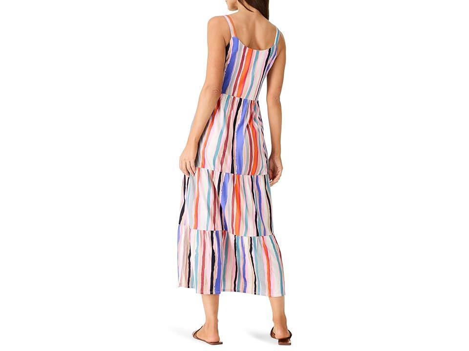 NIC+ZOE Painted Stripes Tiered Maxi Dress Multi) Women's Dress Product Image