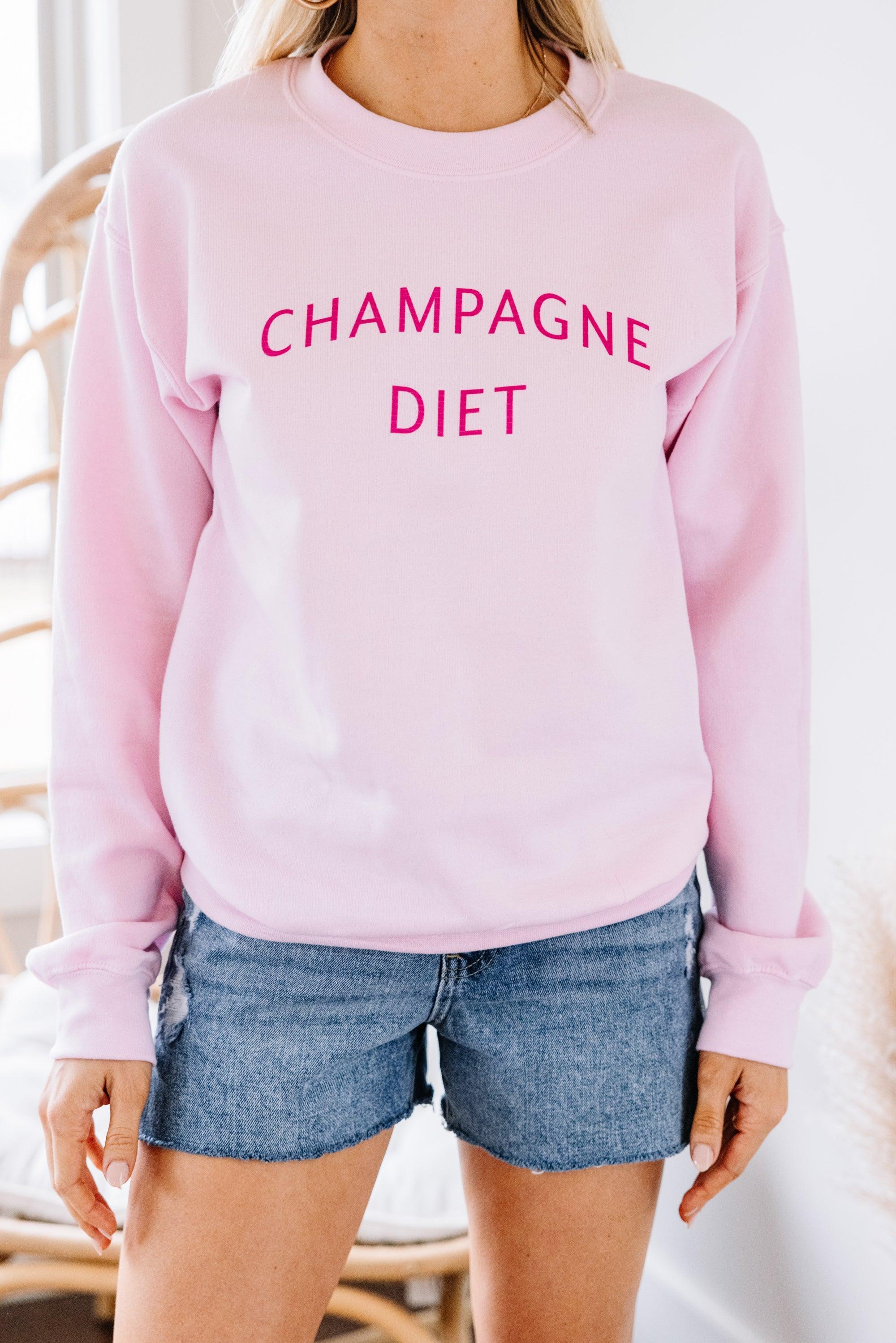 Champagne Diet Light Pink Graphic Sweatshirt Female Product Image