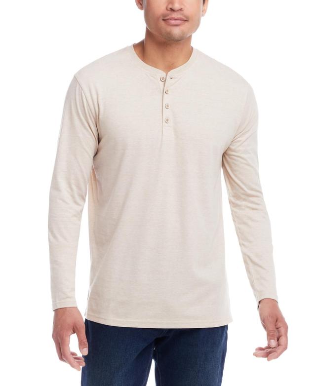 Weatherproof Vintage Mens Micro-stripe Long Sleeve Henley Product Image