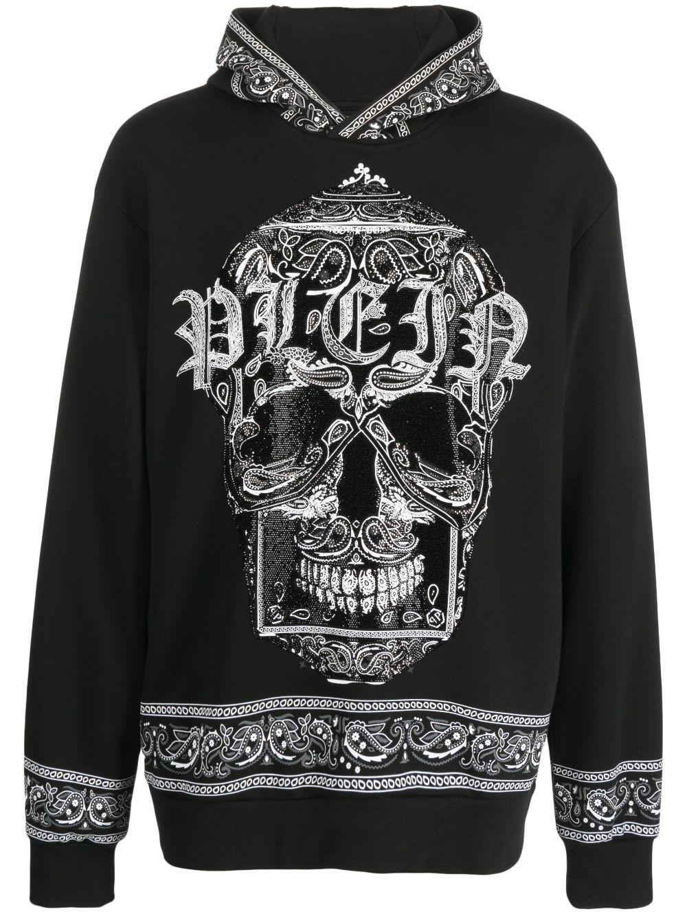 PHILIPP PLEIN Bandana-print Hoodie In Black Product Image