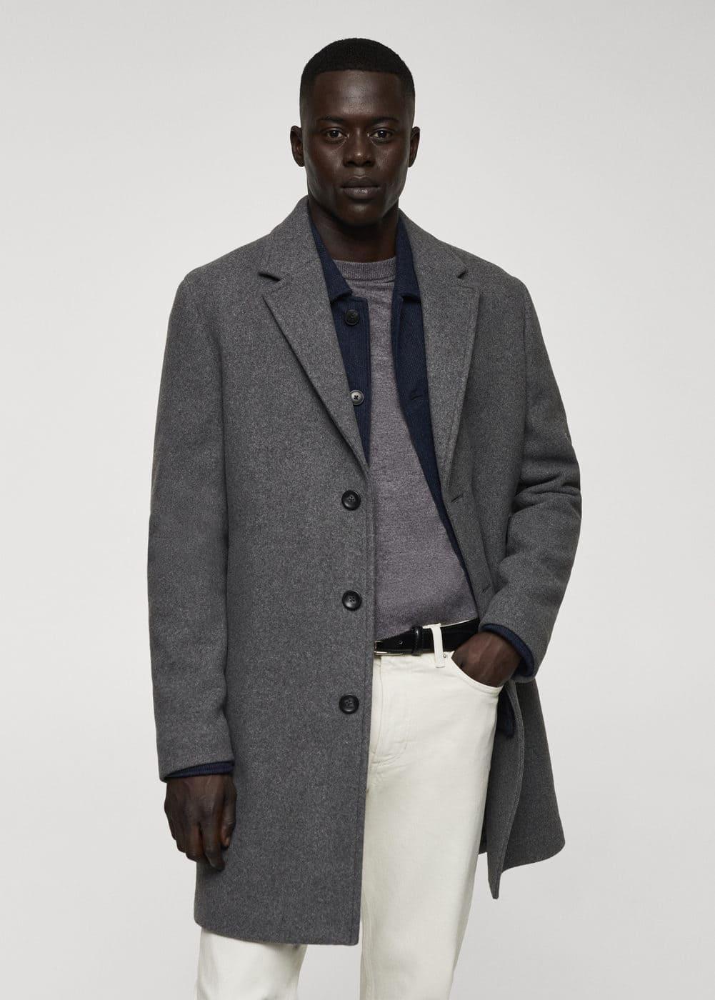 MANGO MAN - Lightweight recycled wool coat light heather greyMen Product Image