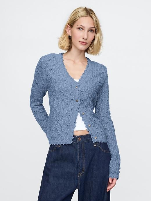 CashSoft Pointelle Cardigan Product Image