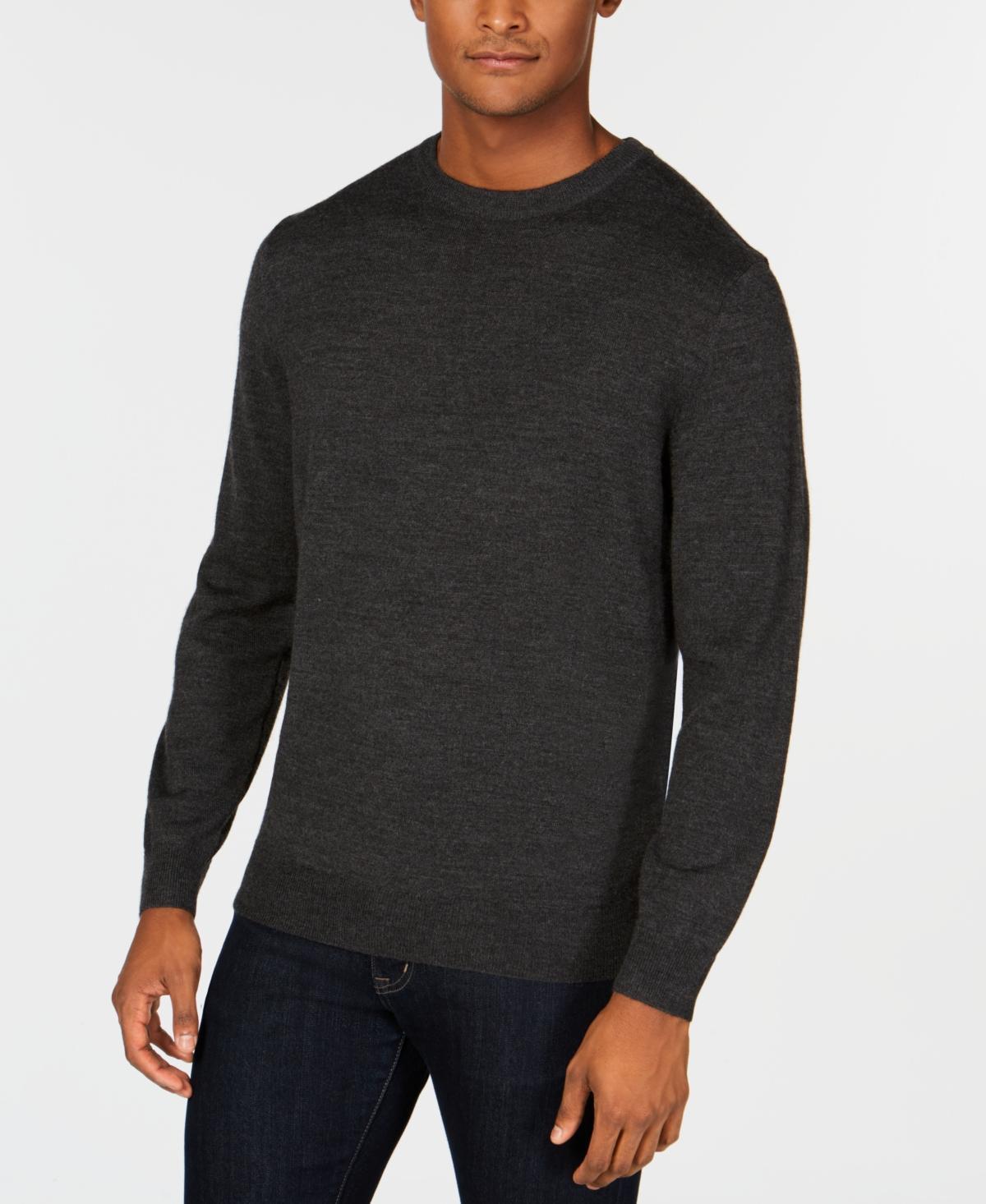 Club Room Mens Solid Crew Neck Merino Wool Blend Sweater, Created for Macys Product Image