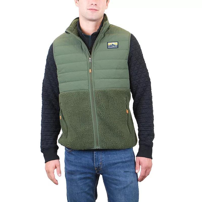 Mens Mountain and Isles Zip Front Vest Green Speckle Product Image