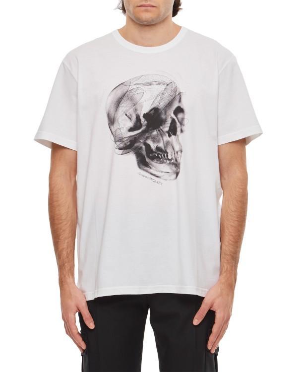 Skull Print T-shirt In White Product Image