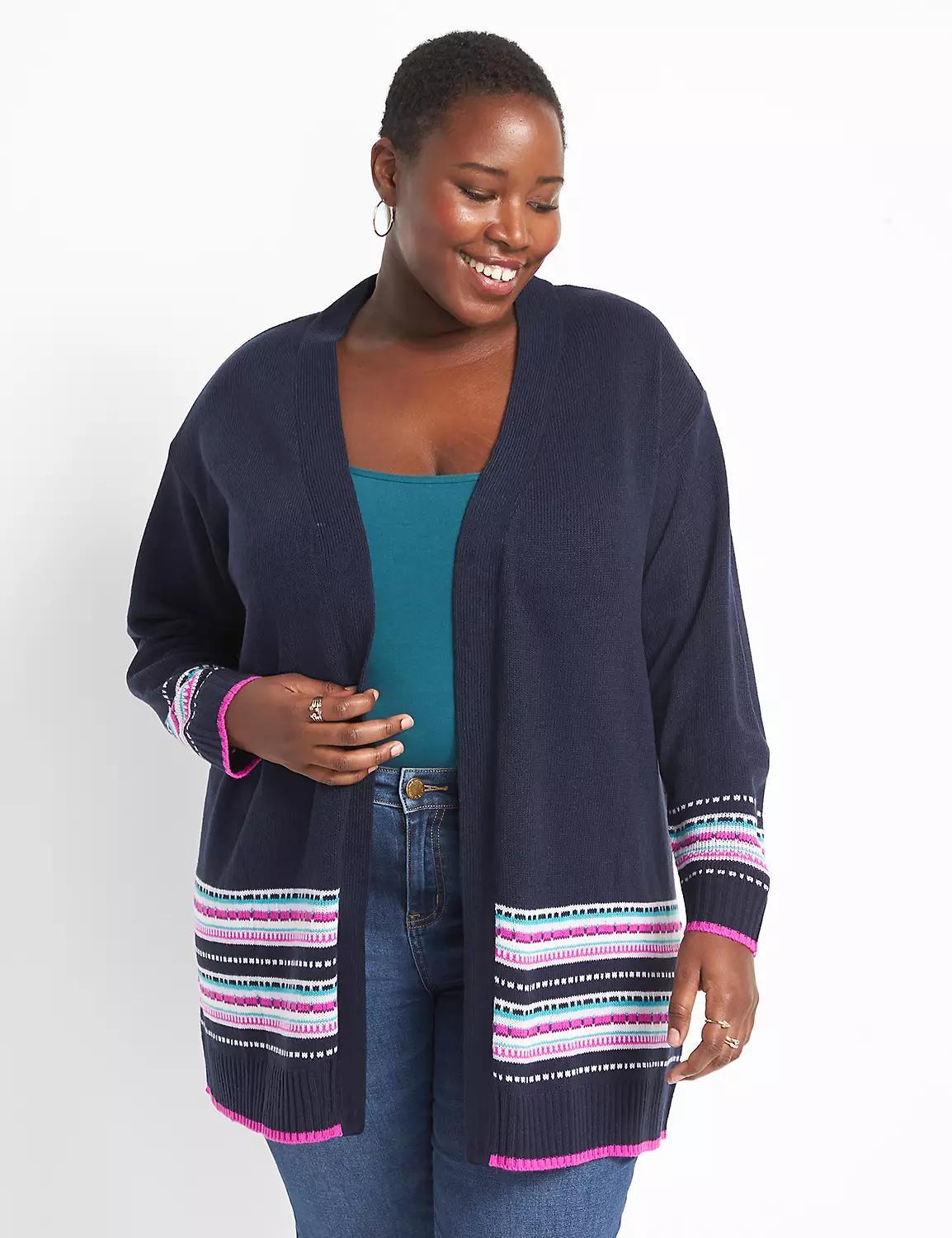 Open-Front Fair Isle Duster Product Image