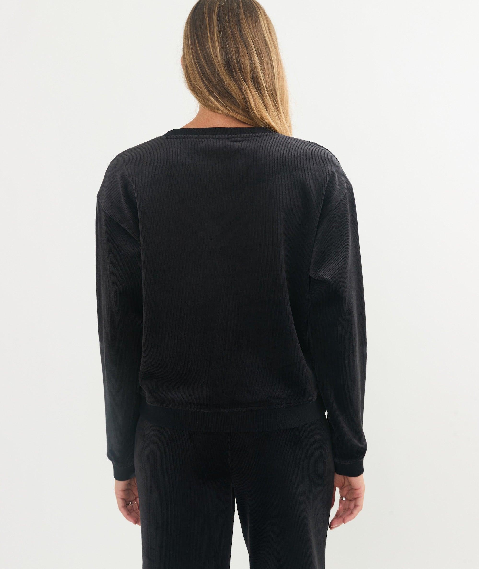 Cord Velour V-Neck Sweatshirt Product Image