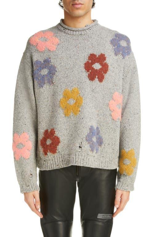 Acne Studios Floral Intarsia Wool Blend Sweater Product Image