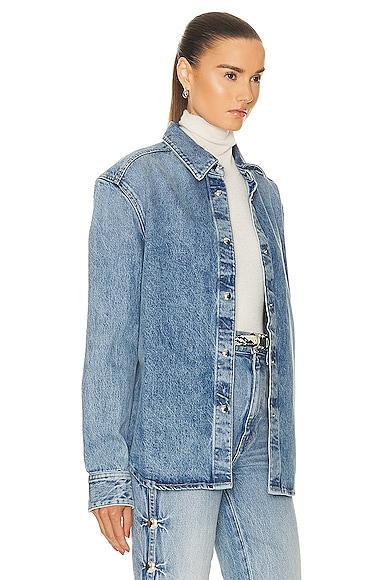 KHAITE Argo Snap-front Denim Top In Bryce Product Image