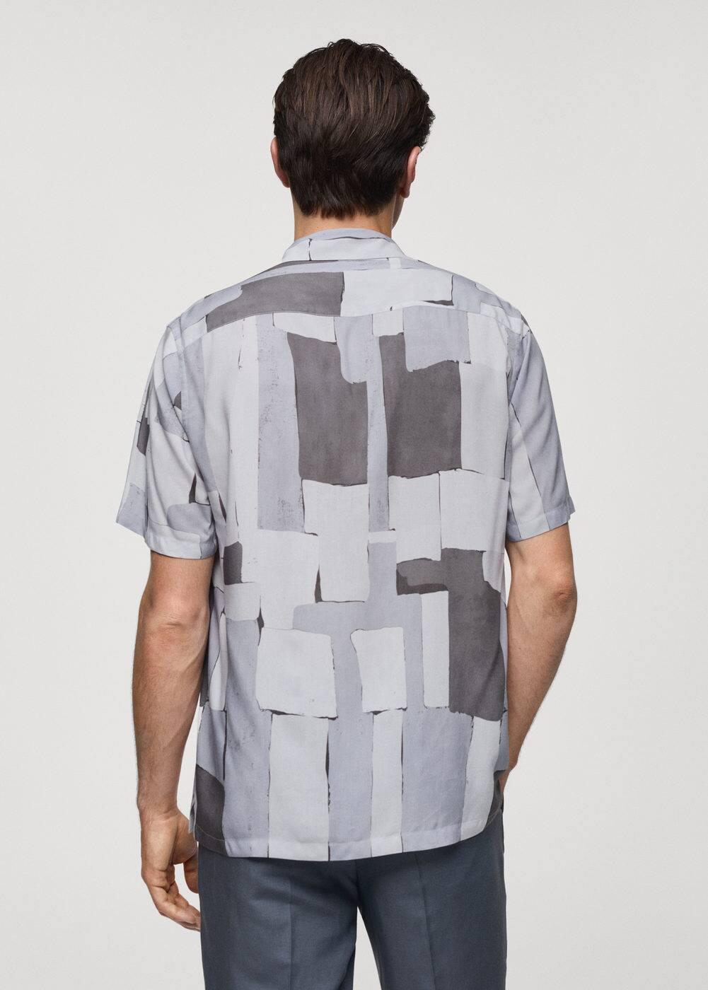 MANGO MAN - Regular-fit flowy printed shirt light/pastel greyMen Product Image