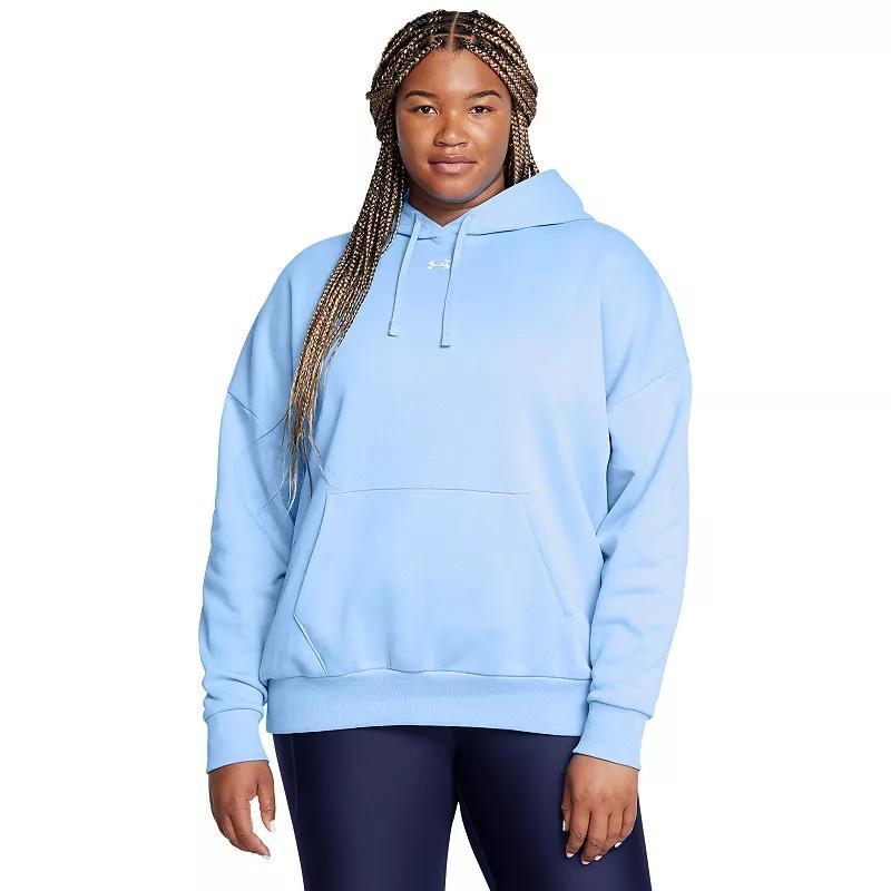 Womens Under Armour Rival Fleece Oversized Hoodie Red Product Image