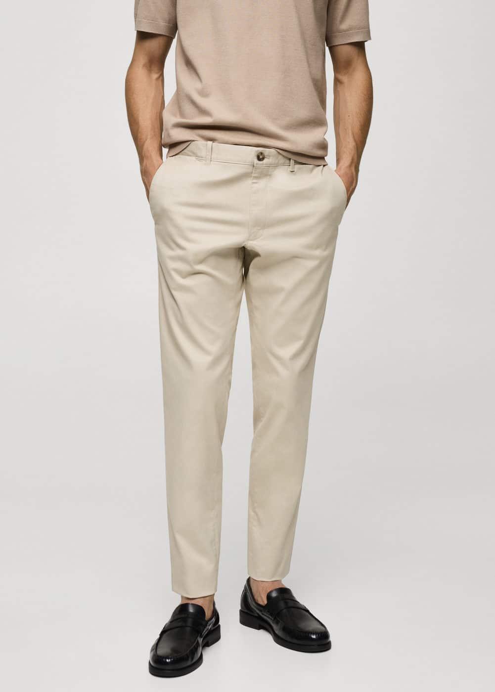 MANGO MAN - Slim fit serge chino trousers beigeMen Product Image