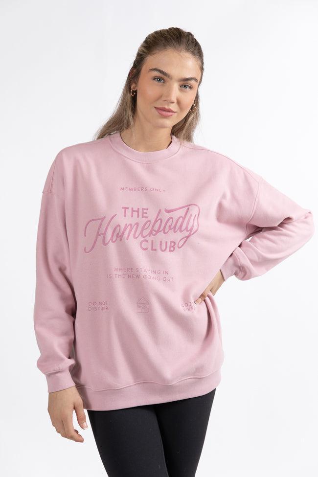 Homebody Club Mauve Oversized Graphic Sweatshirt Product Image