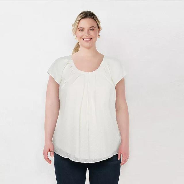 Plus Size LC Lauren Conrad Pleated Top, Womens Product Image