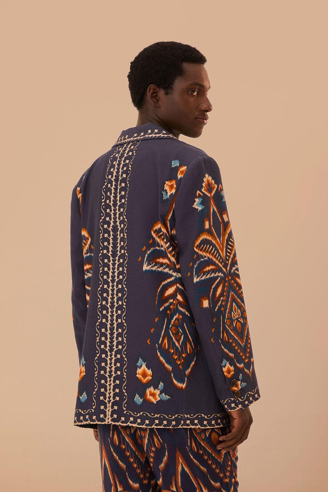 Blue Pineapple Ikat Blazer Product Image