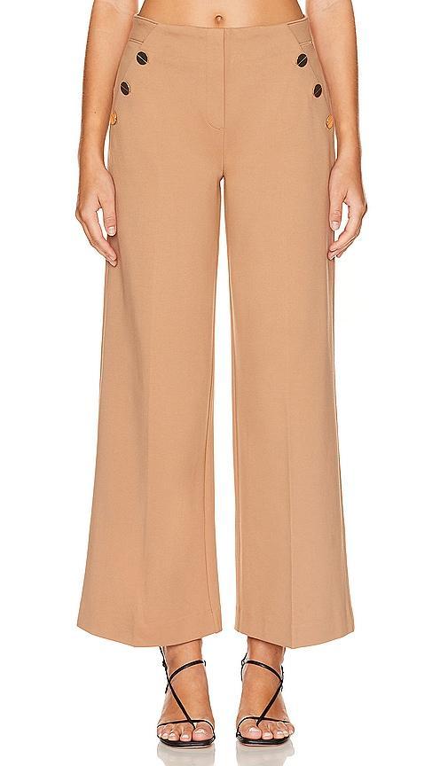 Ponte Button Front Wide Leg Pant Product Image