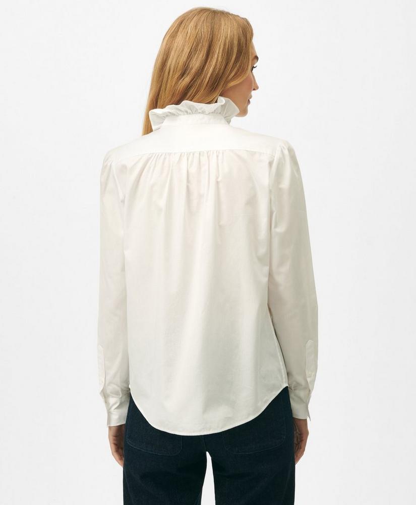 Cotton Ruffle Placket Shirt Product Image