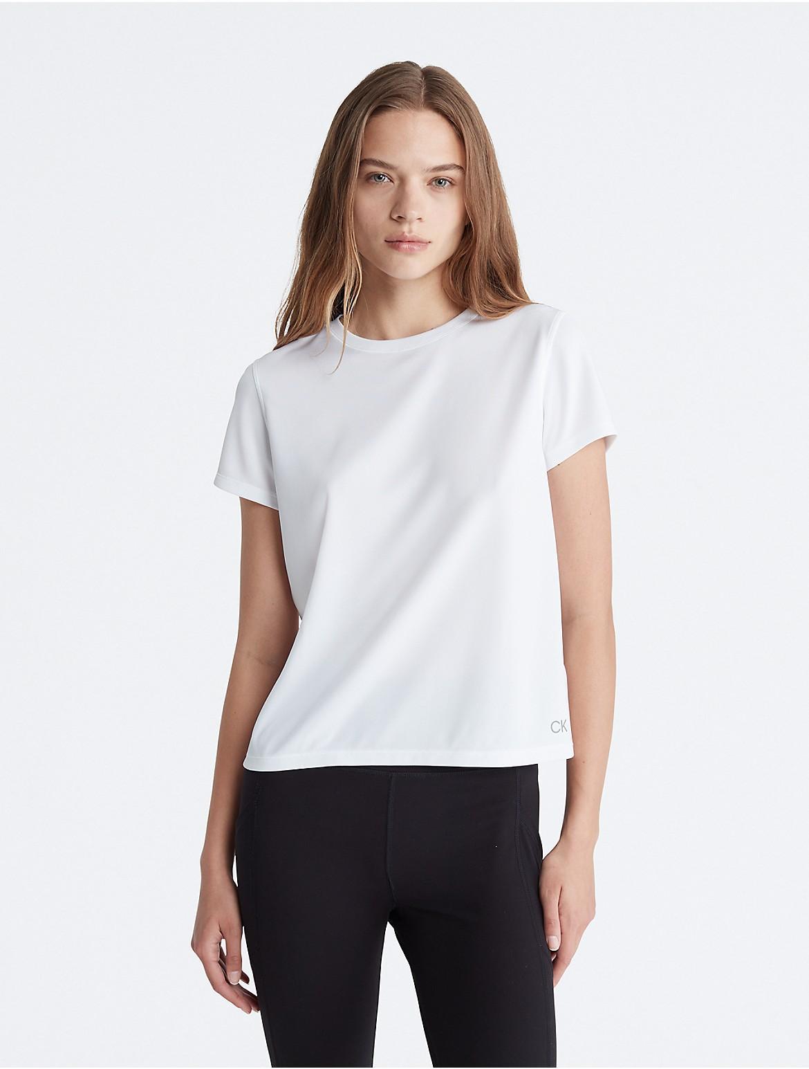 Calvin Klein Womens Performance Tech Pique T-Shirt - White - M Product Image