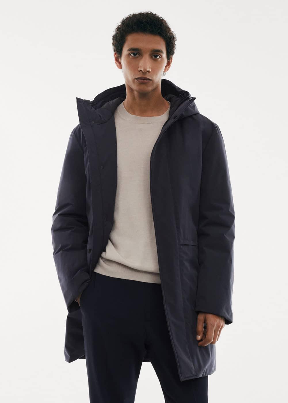 MANGO MAN - SOFEELATE® padded parka with hood navyMen Product Image