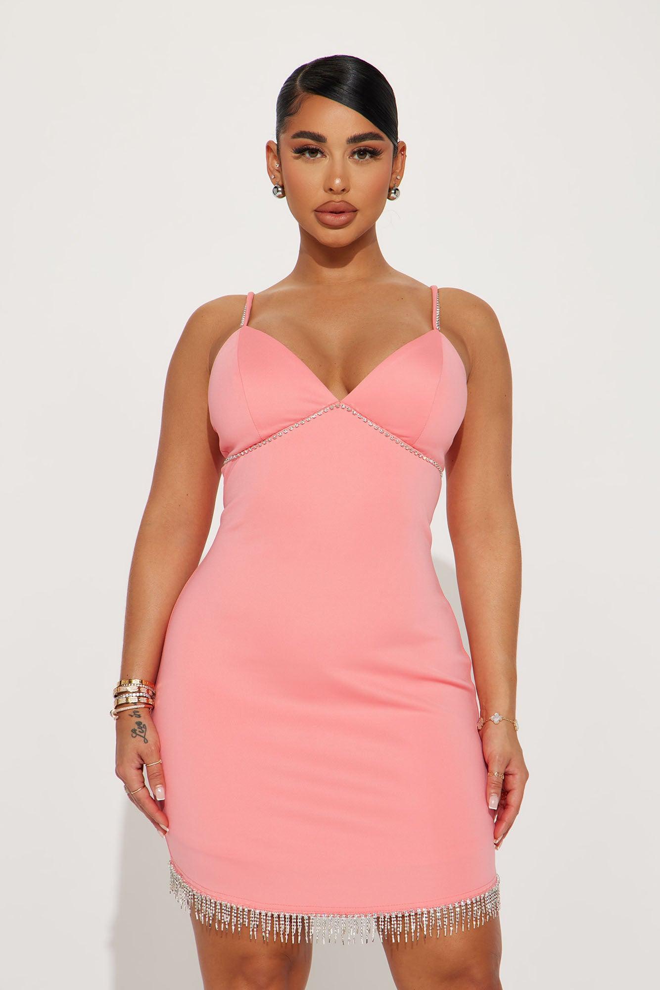 Valentina Embellished Mini Dress - Pink Product Image