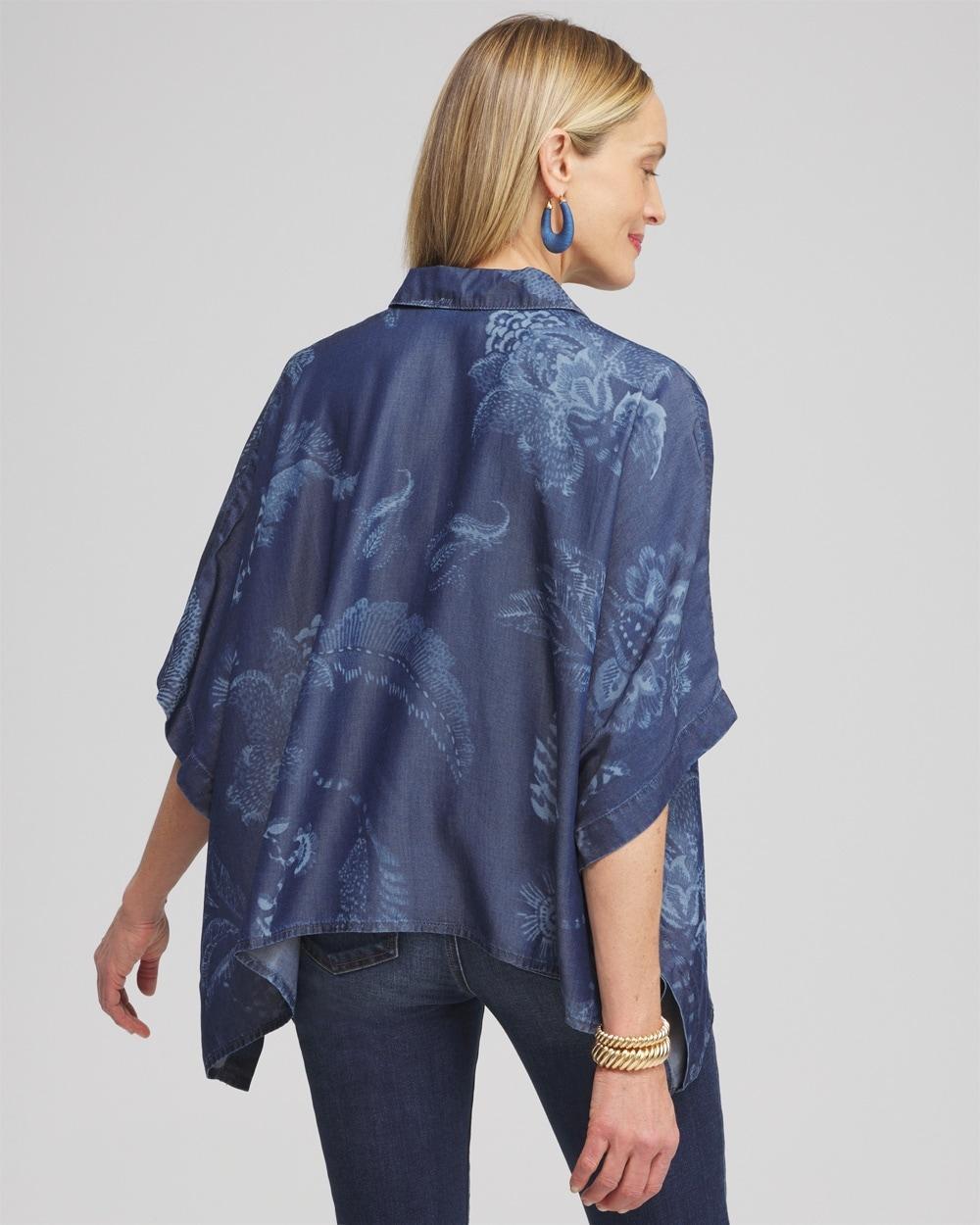 Floral Button Front Poncho Product Image