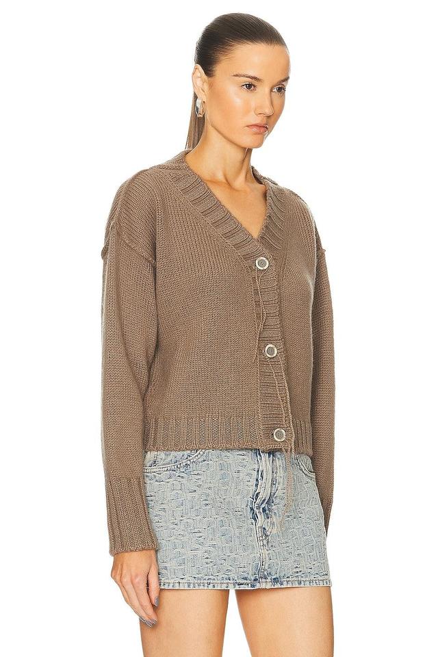 Acne Studios Cropped Cardigan in Brown Product Image