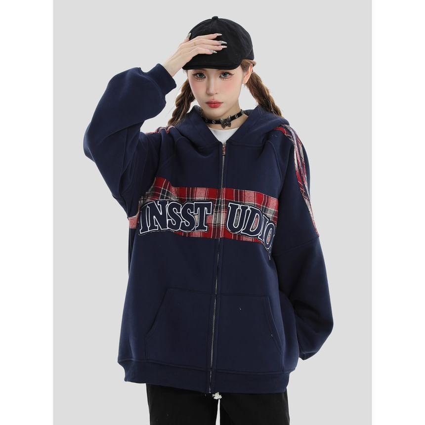 Couple Matching Lettering Zip-Up Hoodie Product Image