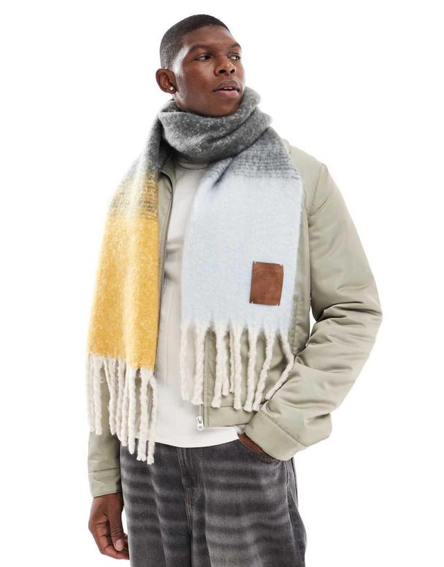 Bershka check multicolored scarf in brown Product Image