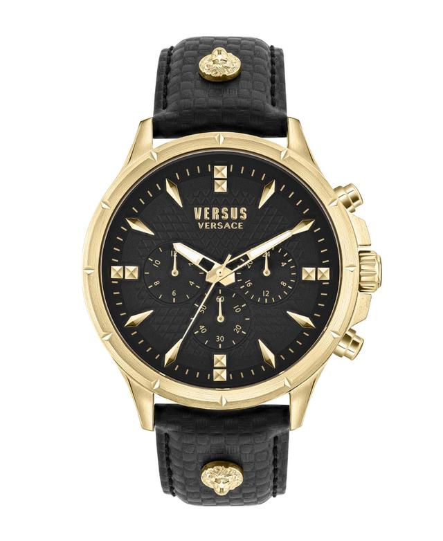 Versus by Versace Men Quartz Chronograph Lion Modern Leather Watch - Black Product Image