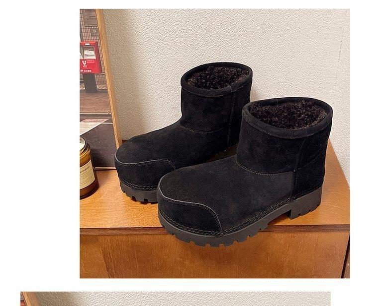 Platform Plain Ankle Snow Boots Product Image