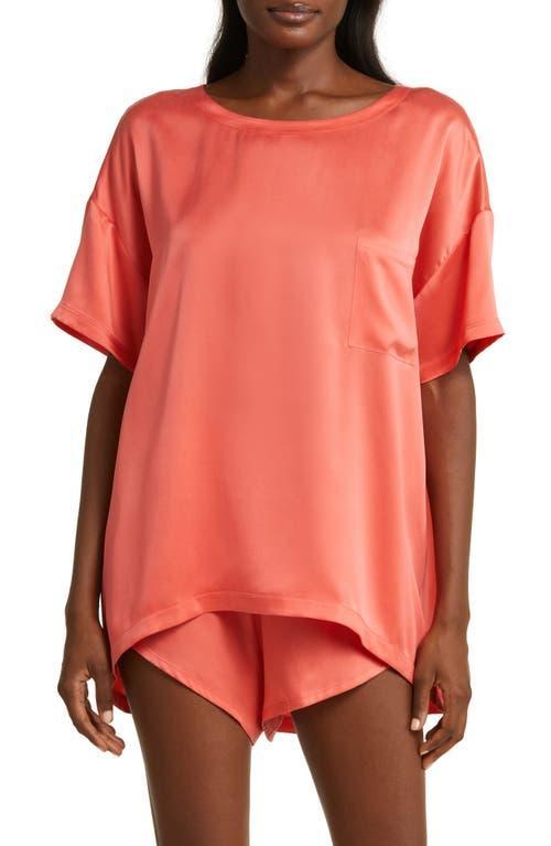 Womens Washable Silk Tee 2-Piece Pajama Set Product Image