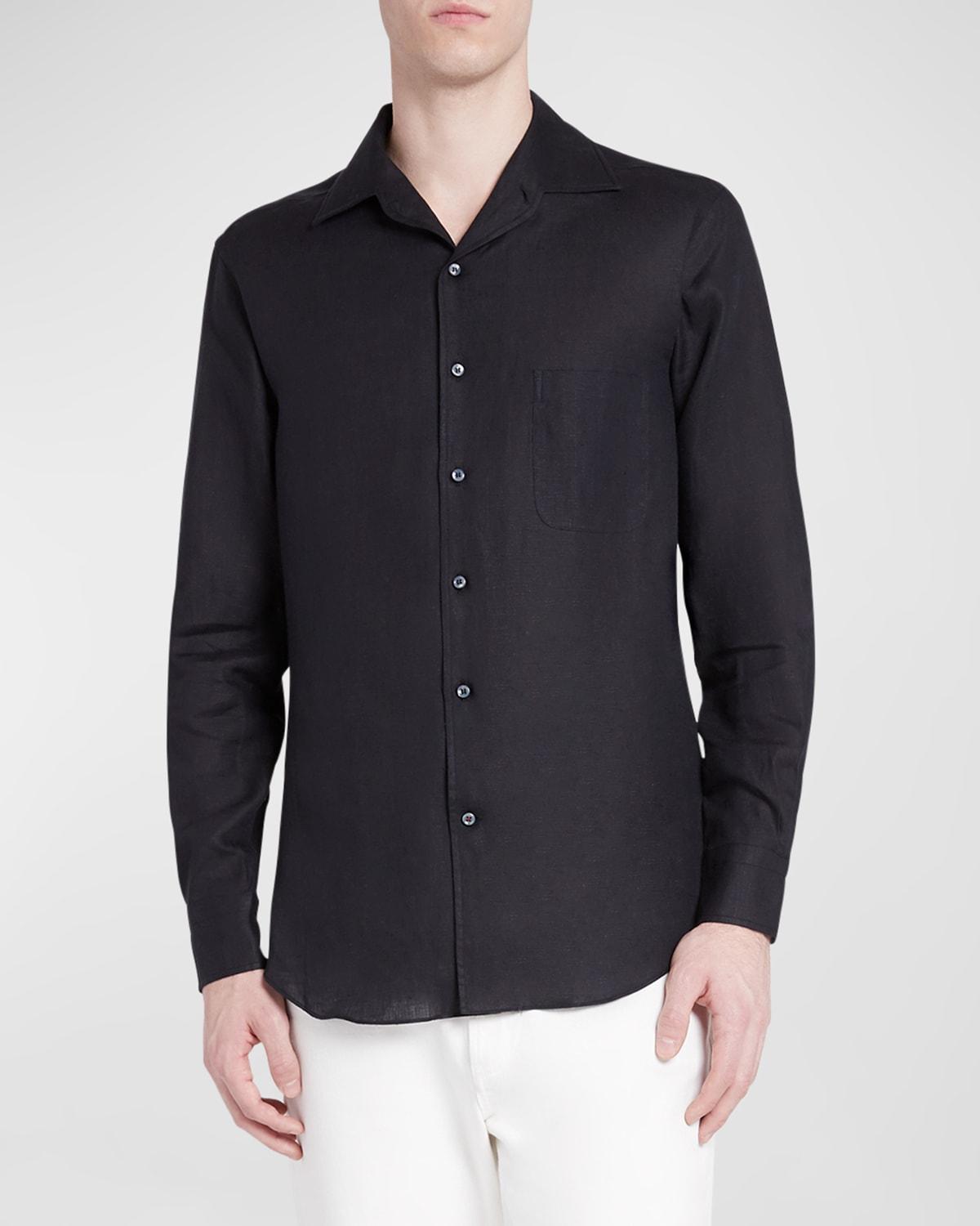 Mens Andre Long-Sleeve Linen Shirt Product Image