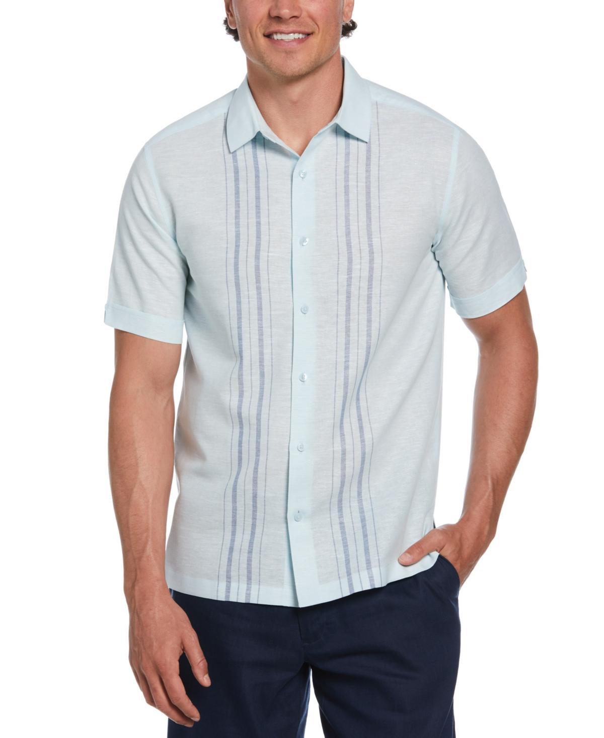 Cubavera Mens Short Sleeve Button-Front Herringbone Panel Shirt Product Image