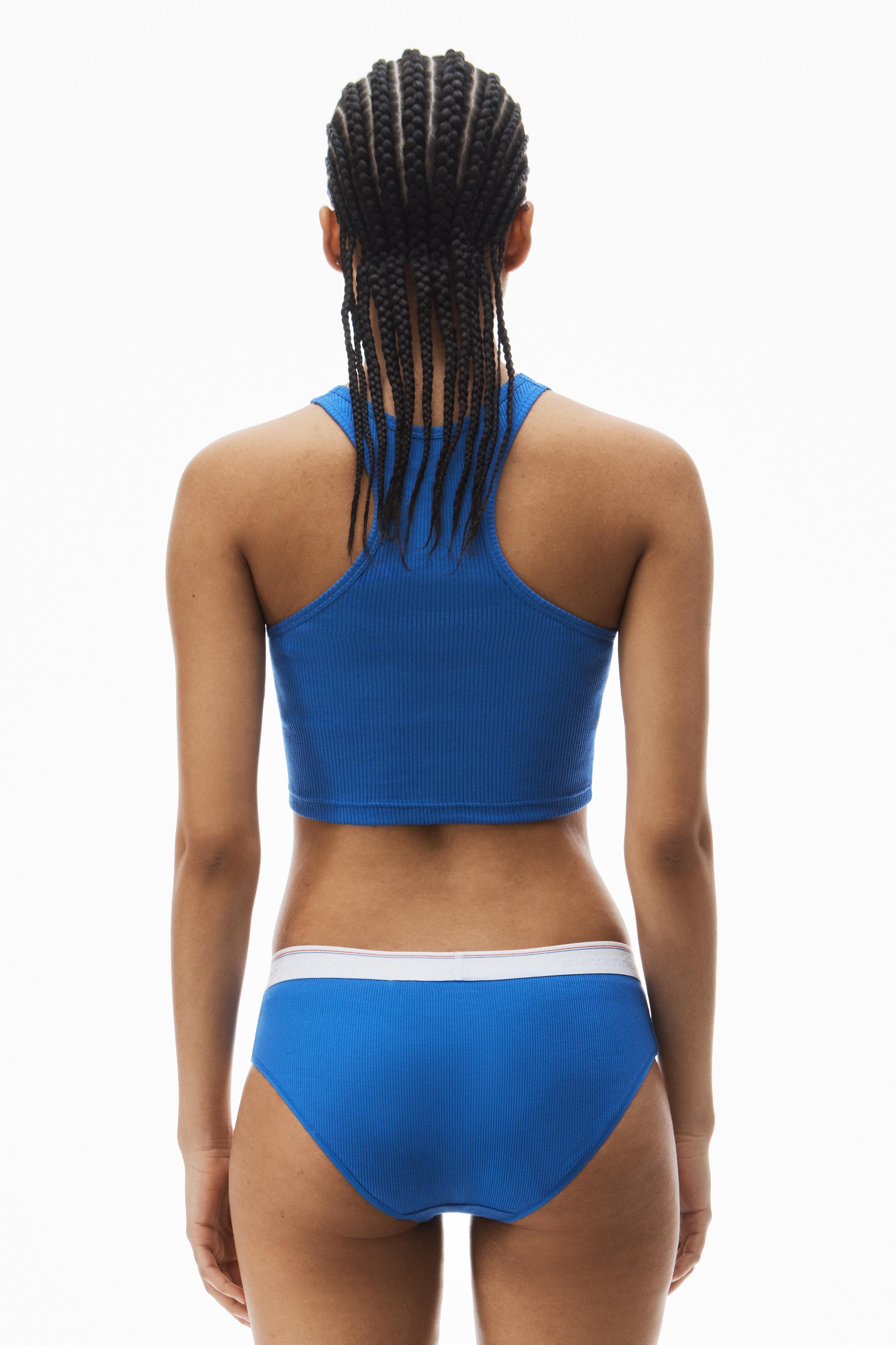 Cropped Racer Tank In Ribbed Cotton Product Image