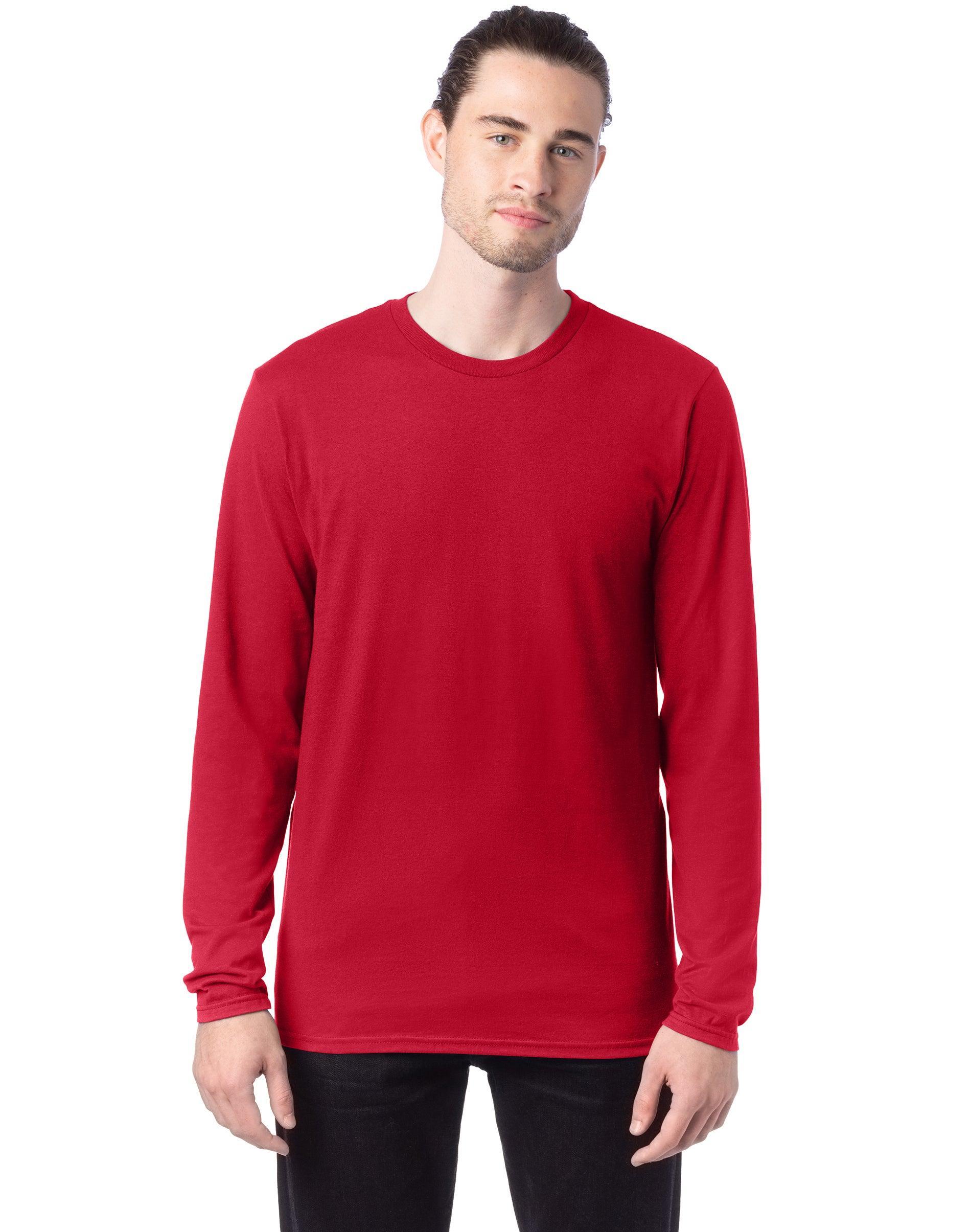 Hanes Mens Perfect-T Long Sleeve T-Shirt Deep Red 3XL Product Image