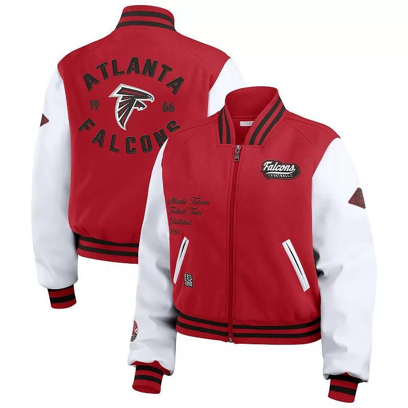 Womens WEAR by Erin Andrews /White Atlanta Falcons Varsity Full-Zip Jacket Product Image