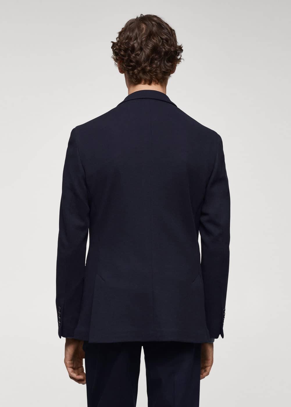 MANGO MAN - Structured slim fit cotton blazer navyMen Product Image