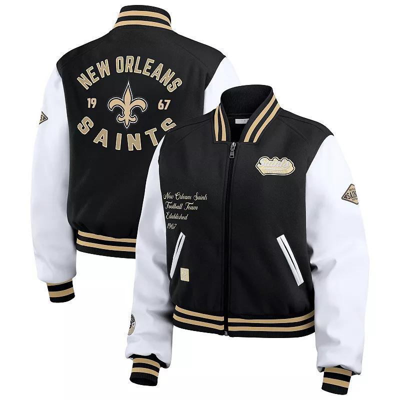 Womens WEAR by Erin Andrews /White New Orleans Saints Varsity Full-Zip Jacket Product Image