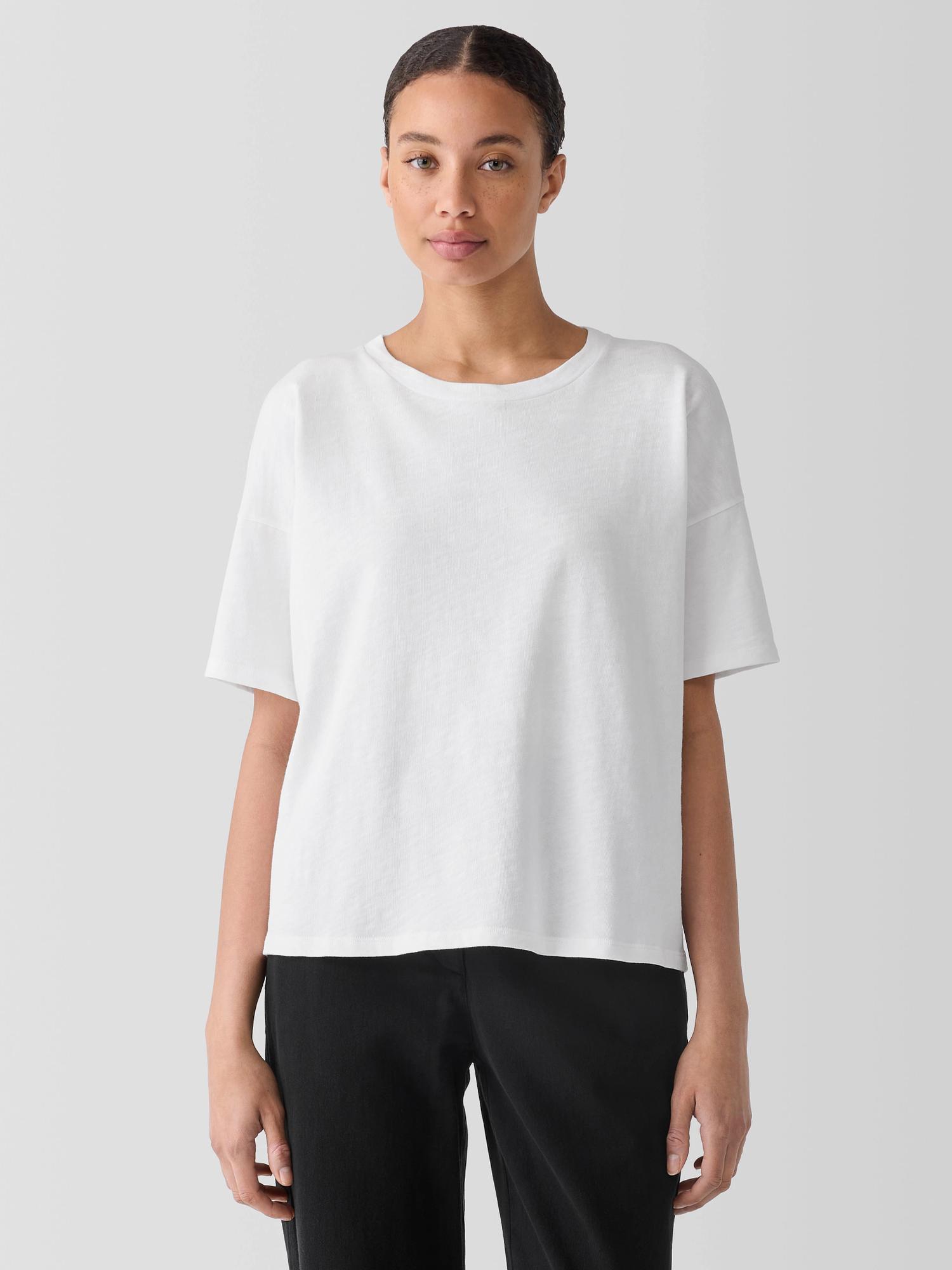 EILEEN FISHER Cozy Organic Cotton Slub Teefemale Product Image