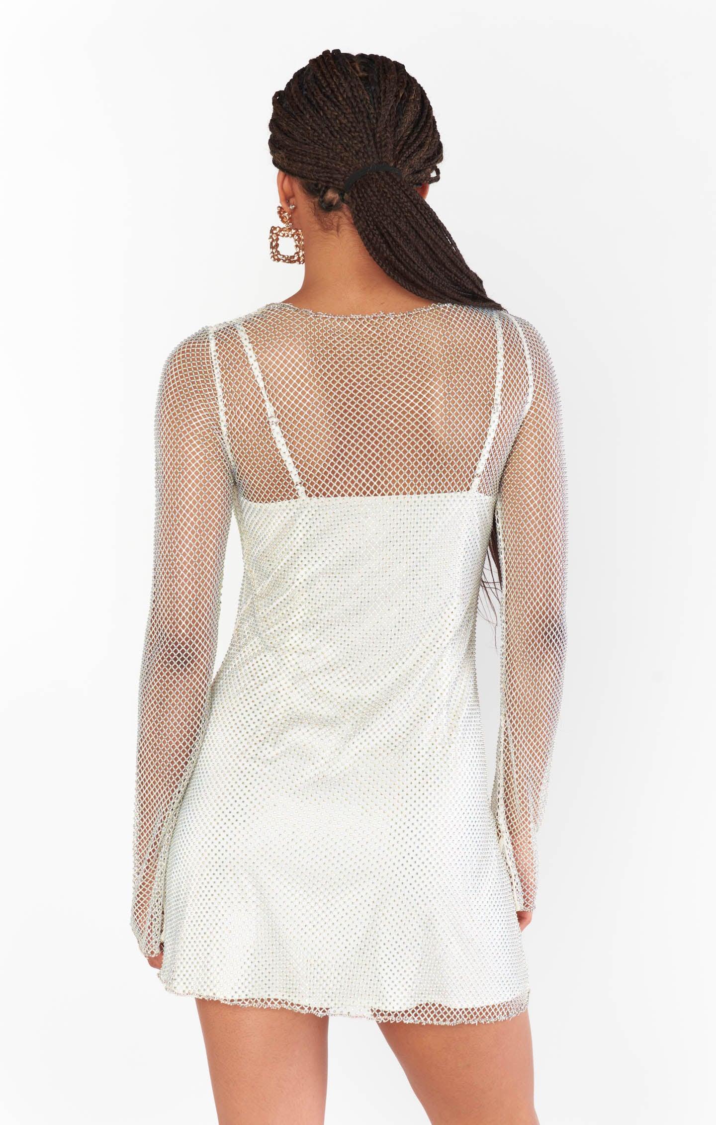 Iconic Mini Dress ~ White Glitz Product Image