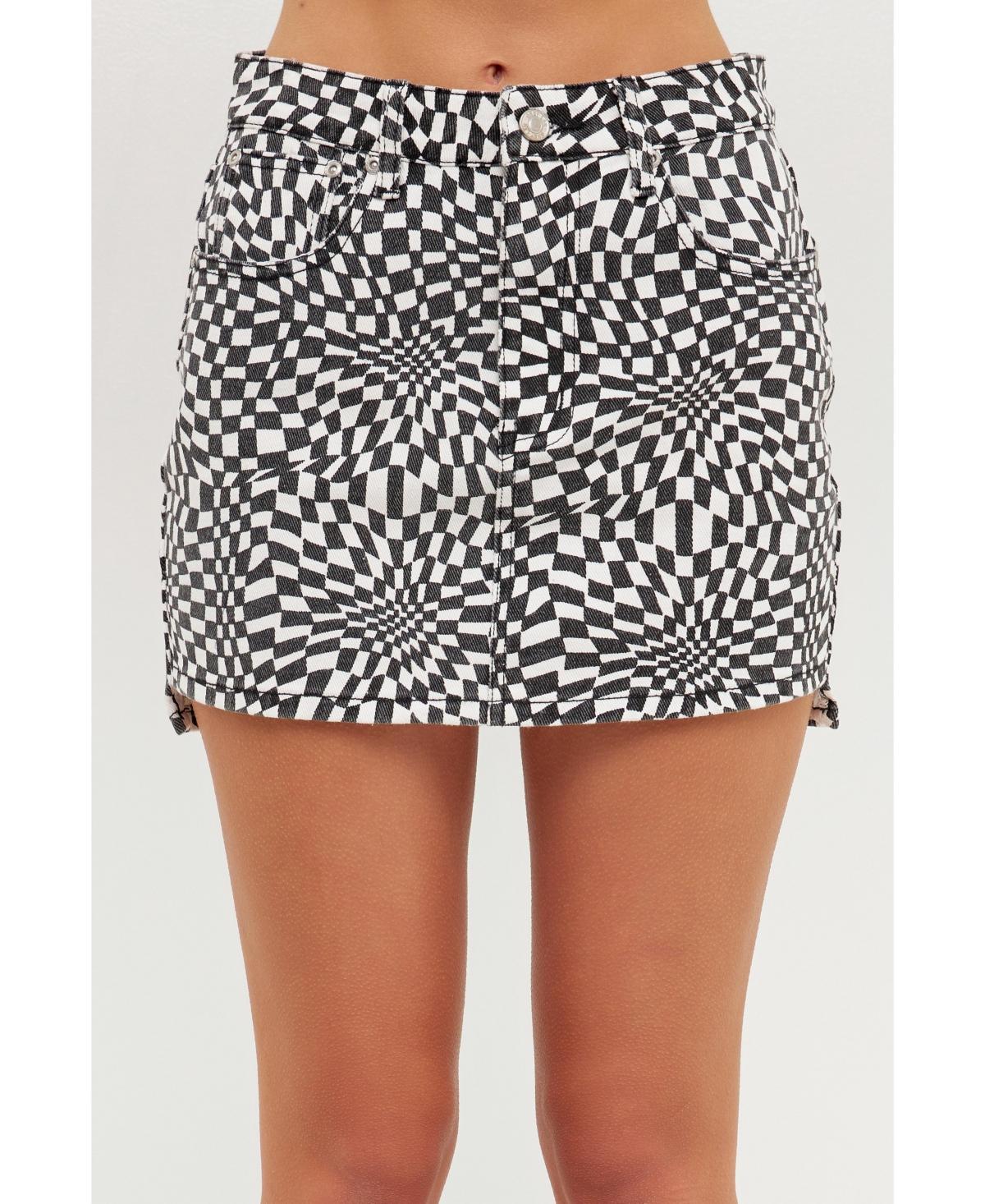 Womens High Waisted Warped Mini Skirt product image