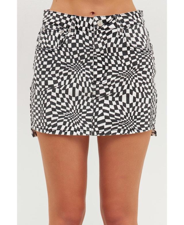 Womens High Waisted Warped Mini Skirt Product Image