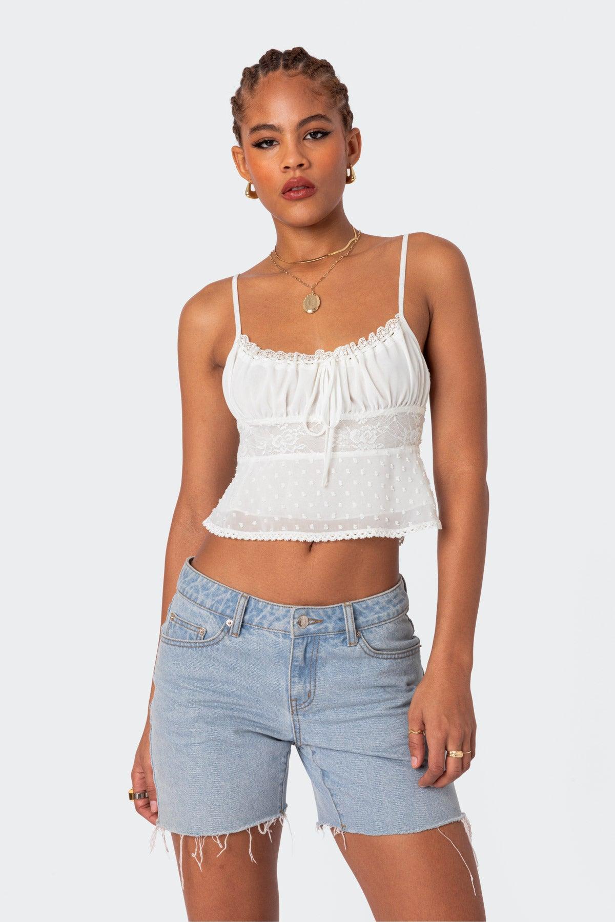 Wendy Tie Back Lacey Top Product Image