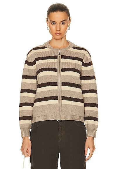 BODE Brewster Cardigan in Tan & Brown - Brown. Size M (also in L). Product Image