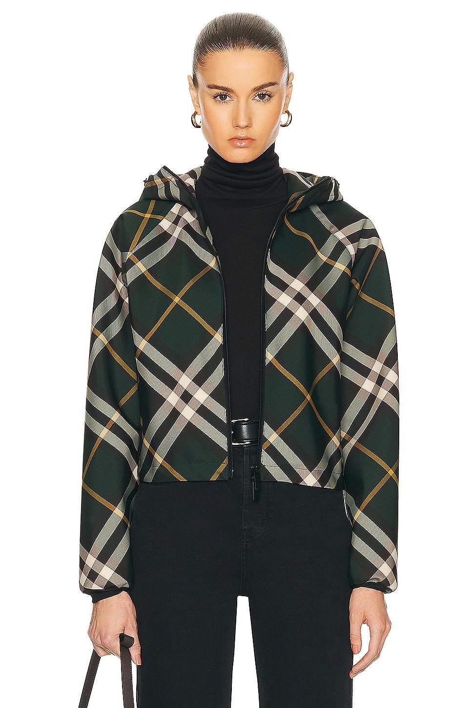 Burberry Check Jacket in Green Product Image