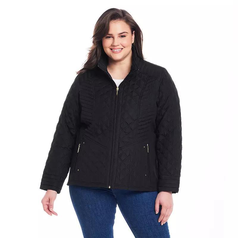 Plus Size Weathercast Quilted Jacket with Side Stretch, Womens Product Image