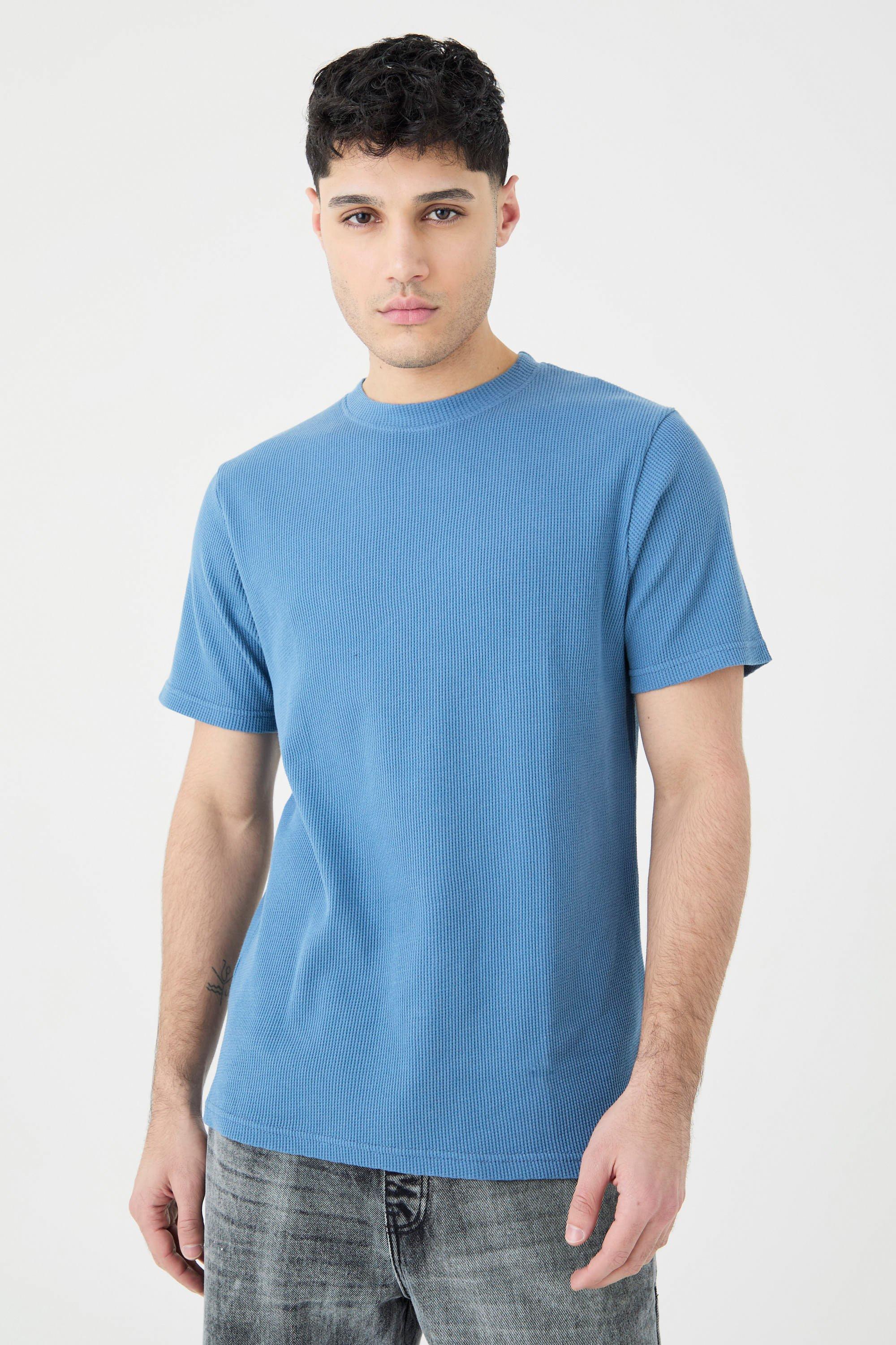 Slim Fit Waffle T-shirt | boohooMAN USA Product Image