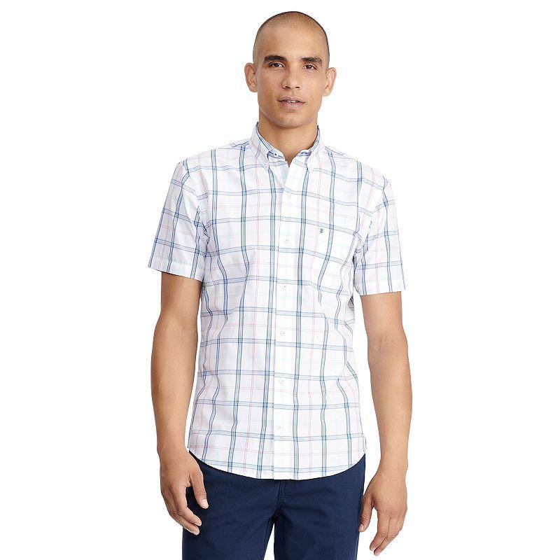 Mens IZOD Classic Breeze Plaid Short Sleeve Button-Down Shirt Lt Green Product Image