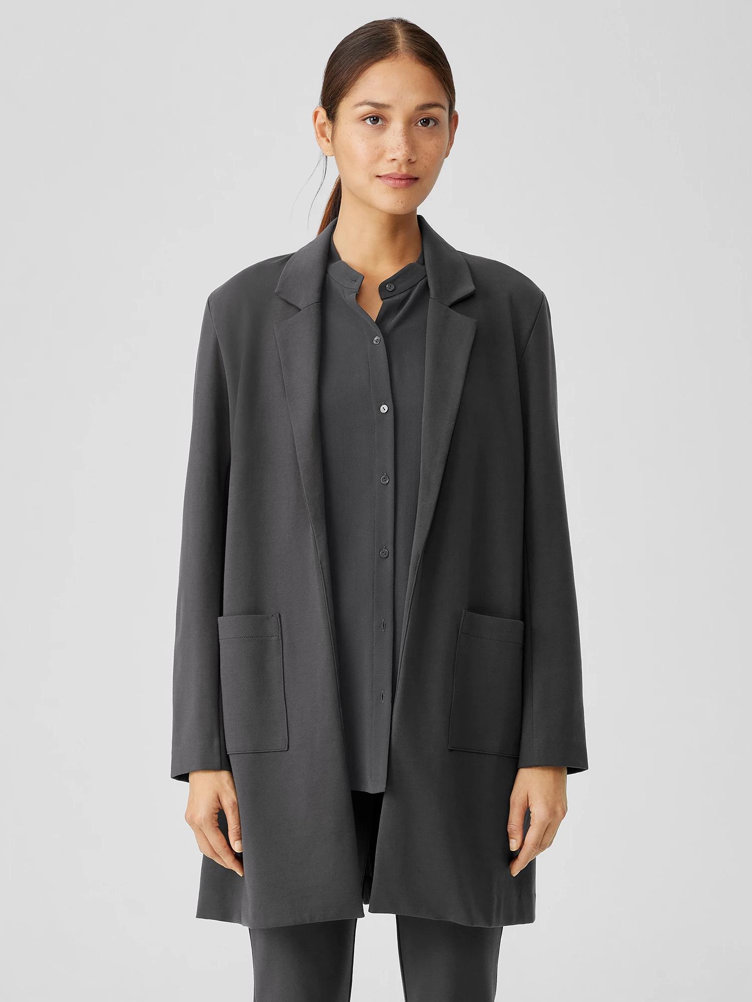 EILEEN FISHER Washable Flex Ponte Long Blazerfemale Product Image